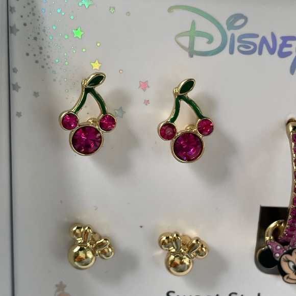 Disney earrings,Disney Minnie Mouse Earrings Set,Minnie Mouse Cherry earrings. - Picture 3 of 10